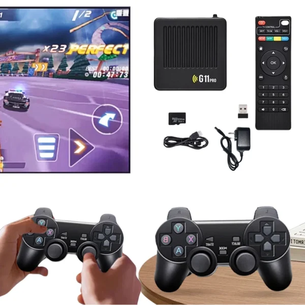 G11 Pro 4K HD Game Box - 128GB Retro Spiele Stick mit 40.000 Games & Wireless Controller