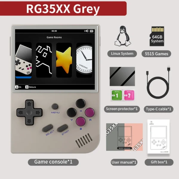 anbernic rg35xx plus retro handheld konsole 3,5" ips linux tv-ausgang gamer
