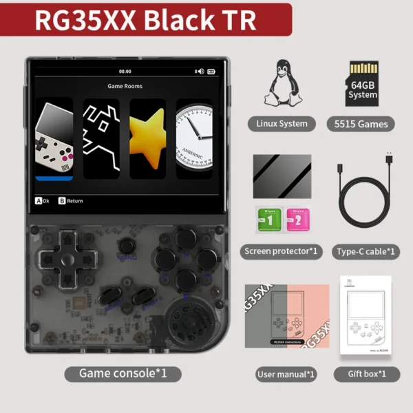 anbernic rg35xx plus retro handheld konsole 3,5" ips linux tv-ausgang gamer