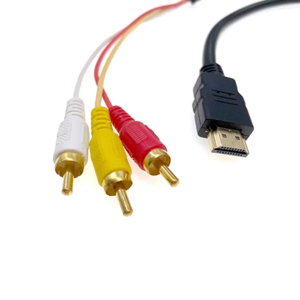 HDMI-compatible To 3RCA Cable 1.5M with HDMI-compatible Male To AV Audio Video Wire for TV Only for Player To TV