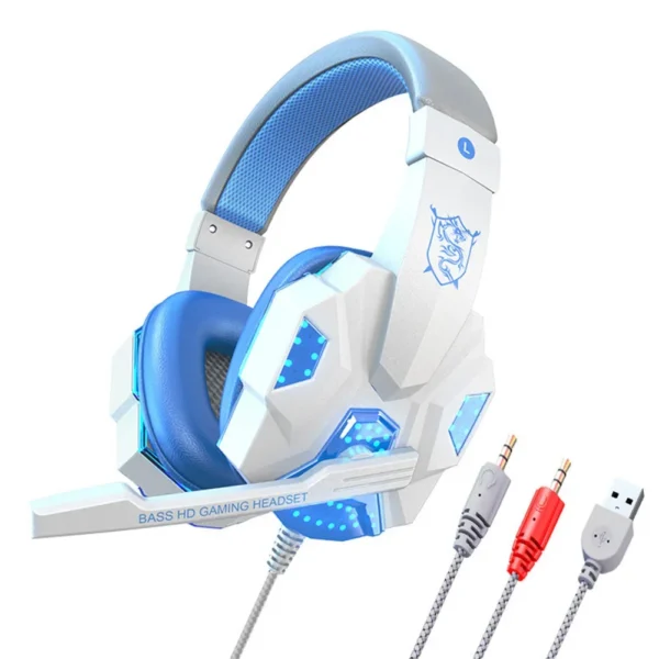 professional wired gaming headphones with microphone led light for computer ps4 ps5 xbox bass stereo pc gaming headset gifts