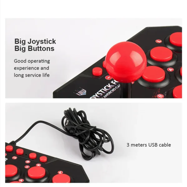 4-in-1 Retro Arcade Joystick Controller USB - Fighting Stick für PS3, Switch, PC & Android