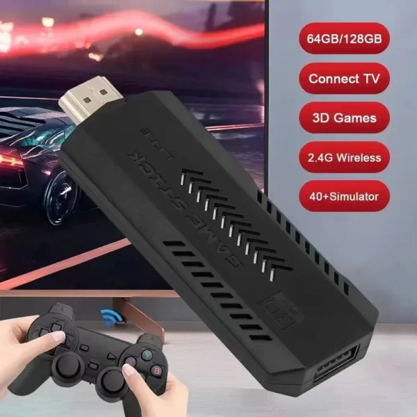 X2 Plus 4K Retro Spielkonsole 128GB - 40.000+ Spiele, 50 Emulatoren, Wireless Controller für PS1/N64/DC, HD TV Stick