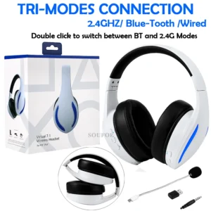 2025 New Gaming Headset with Noise Canceling Microphone Surround Sound LED Headphones for PS5 PS4 Laptop Mac Computer NS Switch