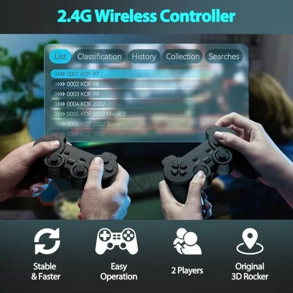 Kabellose Retro Spielkonsole Stick - 20.000+ Klassiker, 4K HDMI, 18 Emulatoren, Plug & Play