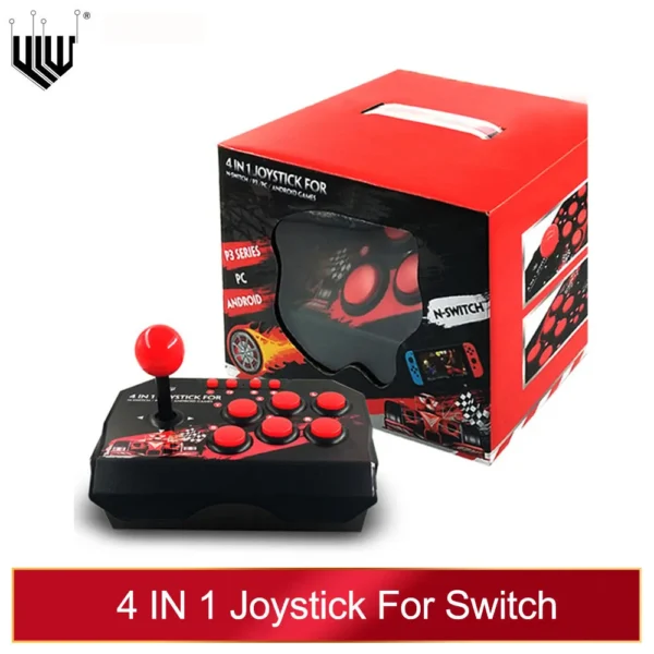 4-in-1 Retro Arcade Joystick Controller USB - Fighting Stick für PS3, Switch, PC & Android