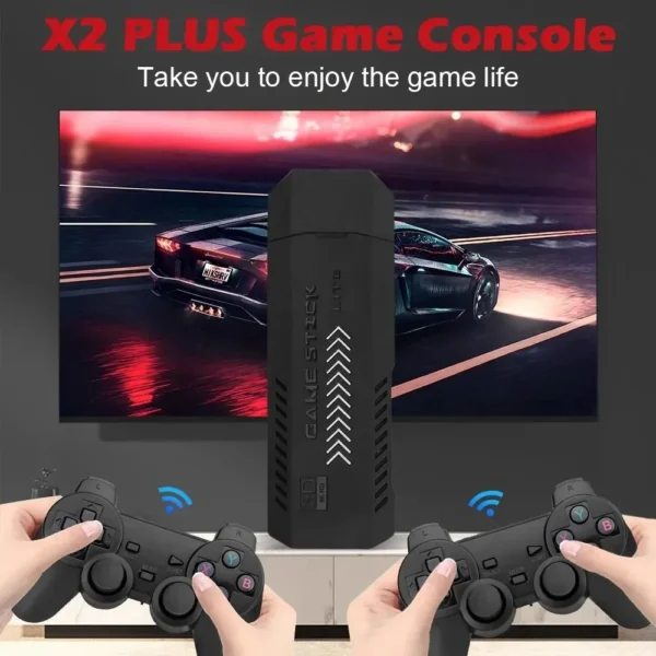 X2 Plus 4K Retro Spielkonsole 128GB - 40.000+ Spiele, 50 Emulatoren, Wireless Controller für PS1/N64/DC, HD TV Stick