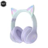 Kf-S5960B3Ff240E476Cbc6F170Be2171Cecu new headset bluetooth 5.1 wireless gamer cute cat ear headphones with mic rgb led light for kids pc gamer laptop earphones gifts