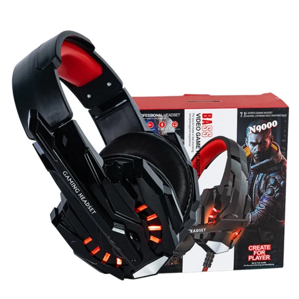 professional wired gaming headphones with microphone led light for computer ps4 ps5 xbox bass stereo pc gaming headset gifts