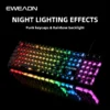 EWEADN GX330 Typewriter Gaming Keyboard, 104 Keys Wired Retro Punk Round Keycaps, with RGB Backlit, for Windows Laptop PC black