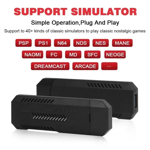 X2 Plus 4K Retro Spielkonsole 128GB - 40.000+ Spiele, 50 Emulatoren, Wireless Controller für PS1/N64/DC, HD TV Stick