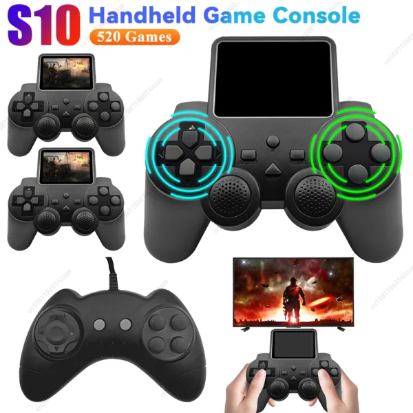 S10 Handheld Spielekonsole - 520 Klassiker, tragbarer Retro Game Player mit Akku