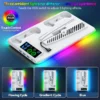 for PS5/PS5 Slim/PS5 Pro Stand with Headphone Hook Cooling Stand & Controller Charging Station for PS5 With 3 Levels Cooling Fan