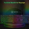 104keys Punk Retro Keyboard Rainbow Backlight Wired Keyboard RGB Backlit Breathing Light Gaming Ergonomic Keyboard for Office PC