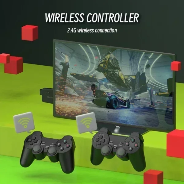 M8 2.4G Dual Wireless Controller Retro Spielekonsole 64GB mit 10000 Spieleklassike undr 4K HD Gaming