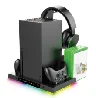 Cooling Fan Stand&Charging Station for Xbox Series X Console&Controller with 15RGB Color Light,Storage with 3-Levels Fan System
