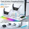 for PS5/PS5 Slim/PS5 Pro Stand with Headphone Hook Cooling Stand & Controller Charging Station for PS5 With 3 Levels Cooling Fan