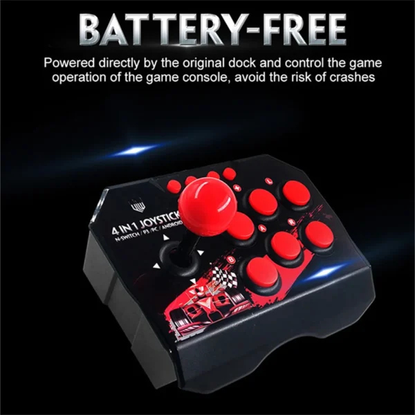 4-in-1 Retro Arcade Joystick Controller USB - Fighting Stick für PS3, Switch, PC & Android