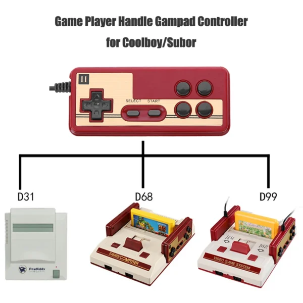 1/2Pcs 8 Bit 9Pin Controller Retro Wired Gamepad Universal Controller for Coolboy Subor NES FC Console Joystick