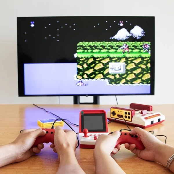 New Powkiddy A6plus 3.5-Inch Tft Screen Mini Rocker Arcade Home Nostalgic Fc Red And White Support Two People Game Machine Gift