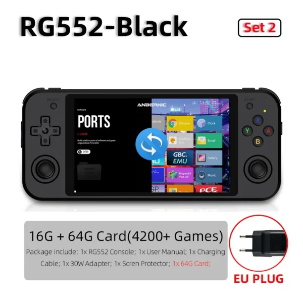 anbernic handheld console rg552 android linux - retro gaming with 4000 games