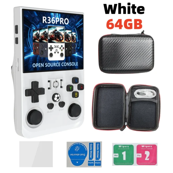 Retro Open Source R36 PRO Handheld-Videospielkonsole Linux-System 3,5-Zoll-IPS-Bildschirm Tragbarer Taschenvideoplayer 128 GB Spiele