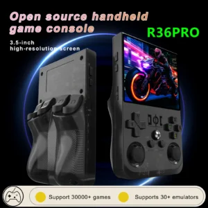 Retro Open Source R36 PRO Handheld-Videospielkonsole Linux-System 3,5-Zoll-IPS-Bildschirm Tragbarer Taschenvideoplayer 128 GB Spiele