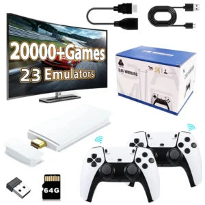 M15 4K Game Stick Mini-Videospielkonsolen Retro Station mit 20000 Spielen HD Stick mit 2,4 G Doppelte drahtlose Steuerung