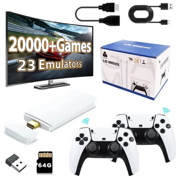 M15 4K Game Stick Mini-Videospielkonsolen Retro Station mit 20000 Spielen HD Stick mit 2,4 G Doppelte drahtlose Steuerung