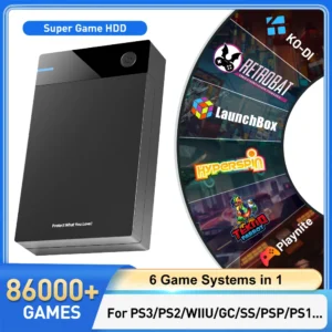 12TB Gaming-Festplatte mit Hyperspin Launchbox Retrobat Playnite mit 86000+ Retro-Videospiele Superkonsole für PS3/PS2/PS/WII/WIIU
