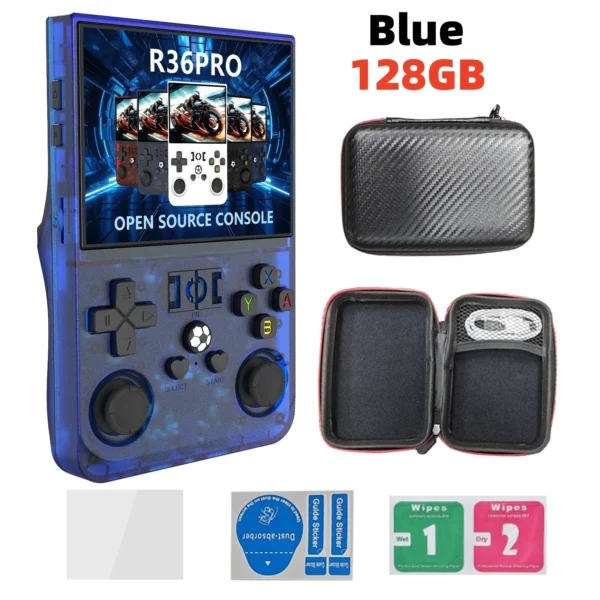 retro open source r36 pro handheld-videospielkonsole linux-system 3,5-zoll-ips-bildschirm tragbarer taschenvideoplayer 128 gb spiele