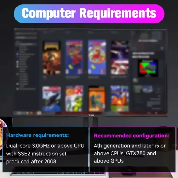 Launchbox & RetroBat & Playnite System 3 in 1 Spiel HDD mit AAA & 3D Retrospielen