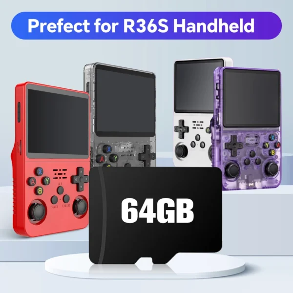 kf-Sf17f7b275550482a85348c70ad69b14aF 64Gb Game Card für R36S Handheld Spielekonsole mit 18494 Games inkl. PS1/PSP/SS/DC/N64/NES/SNES/NDS 20+Emulators