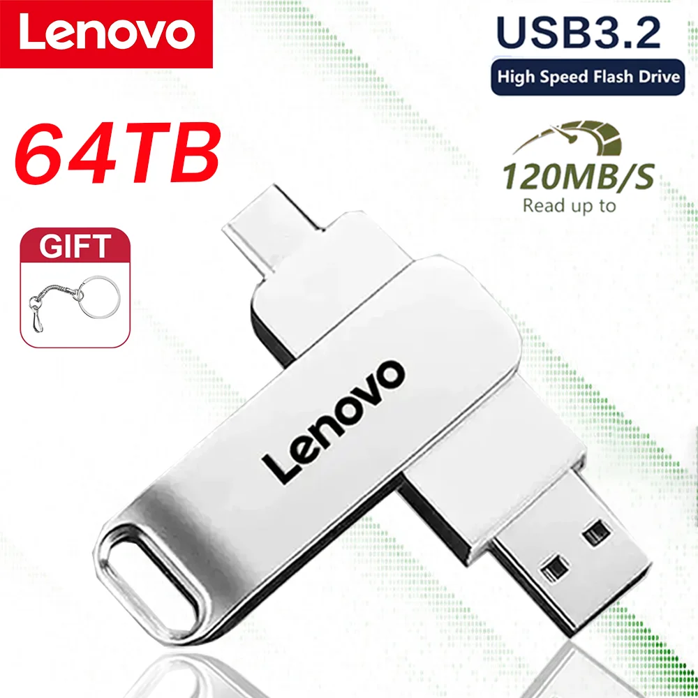 Lenovo 64 TB – 2 TB Metall-USB-Stick Secure Speed USB 3.0-Flash-Laufwerk