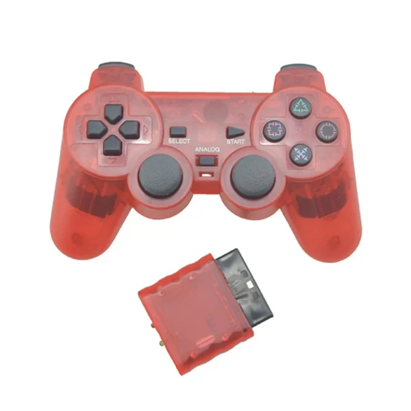 Kf-H00Daa3D2B44445D59B745F12Adce58855 transparentes kabelloses gamepad für ps2 vibrations-joystick, kompatibel mit sony playstation 2