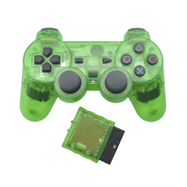 Kf-H2A4290Fe7E2E4266940604B7Ae5C56Bc9 manette de jeu sans fil transparente pour PS2 avec fonction de vibration, compatible avec la PlayStation 2 de Sony