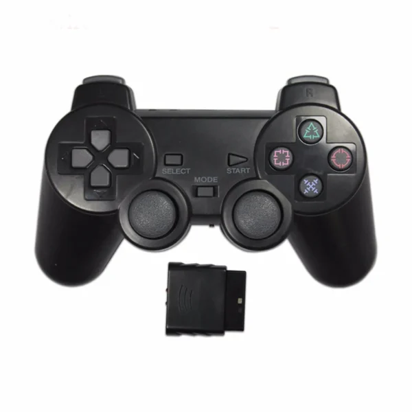 transparentes kabelloses gamepad für ps2 vibrations-joystick, kompatibel mit sony playstation 2