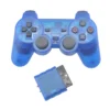 transparentes kabelloses gamepad für ps2 vibrations-joystick, kompatibel mit sony playstation 2