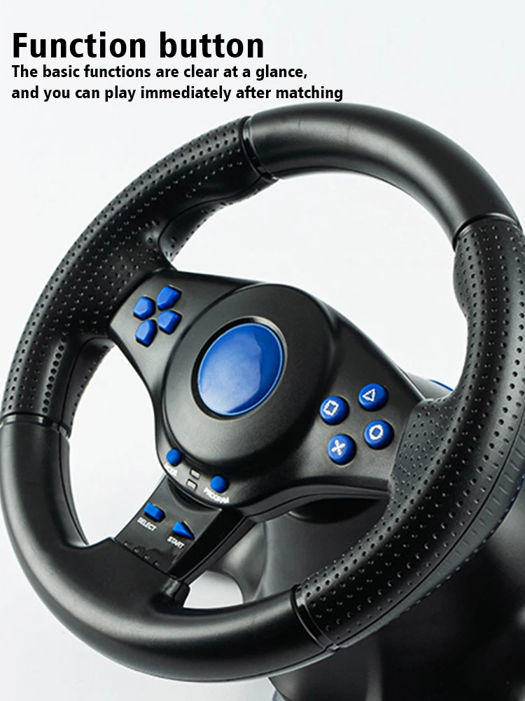 DATA FROG Racing Lenkrad mit Vibration und Pedalen für Switch, PS2, PS3, PS4, Xbox One, PC Gaming