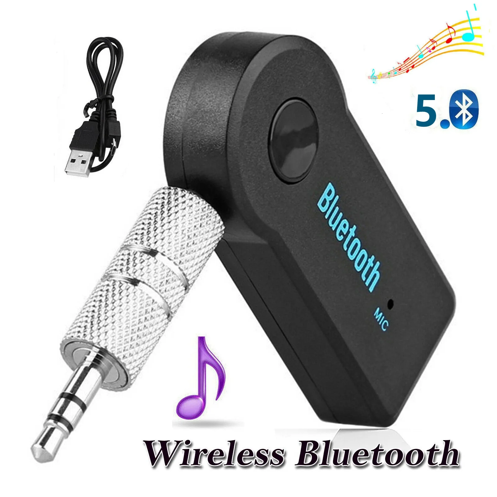 2-in-1 kabelloser Bluetooth 5.0 Empfänger-Adapter, 3,5-mm-Buchse