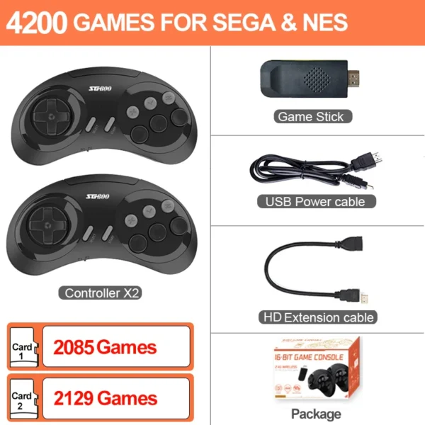 vilcorn mini 4k game stick 16-bit videospielkonsole inkl. sega genesis mega spiele / retro system tv spielekonsole