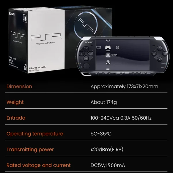 sony psp 3000 handheld spielkonsole playstation portable psp-3006 arcade spielkonsole mit kostenlosen spielen