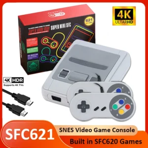 sfc621 mini retro videospielkonsole 4k hdmi für nintendo snes spiele inkl. 620 vorinstallierten spielen
