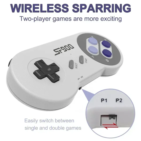 sf900 konsole 16-bit-spielstick inkl. 5000 nes/snes retro-spiele hd-videospielkonsolen mit kabellosen controllern
