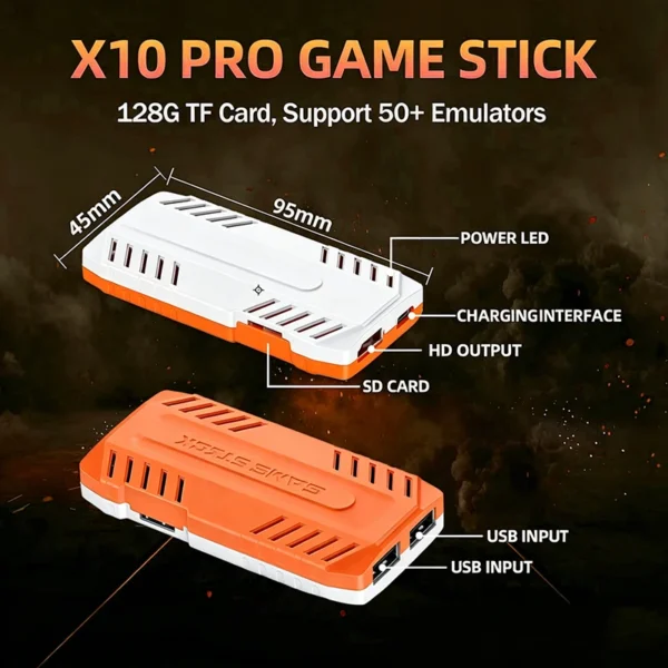 Kf-S1F93A06D07834Bfba71Cfd167639173An x10 pro game stick mit 128gb - 50000+ retro spielen, tv-handheld-spielkonsole mit kabellosen gamepads