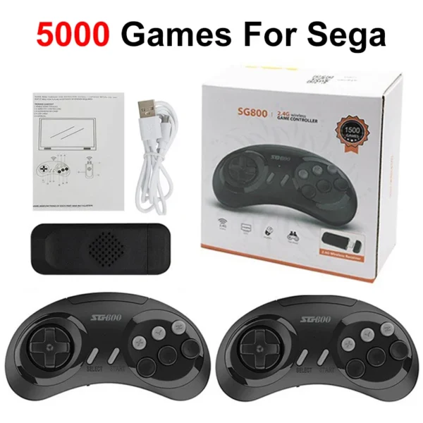 sg800 retro spielkonsole, hd-tv videospiel stick, 16 bit, für sega genesis, mit integrierten 4000 spielen und 2 controllern